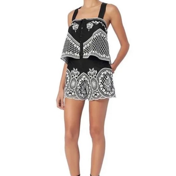 COPY - Intermix Embroidered Eliana Swing Crop Top - Picture 4 of 8